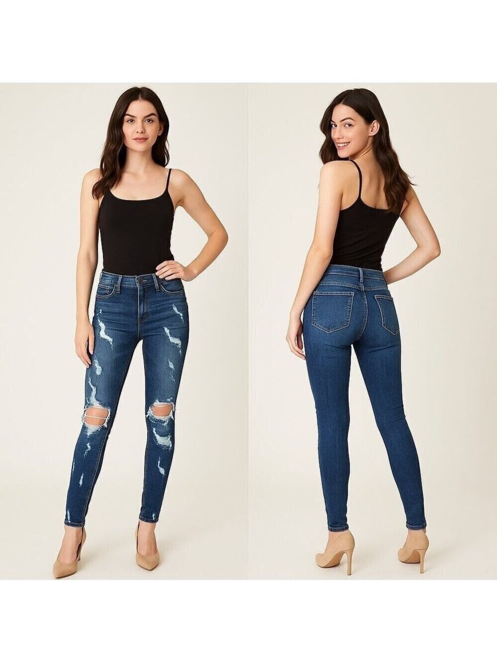 ✨🔥 KANCAN 👖 Women’s Low-Rise Distressed Skinny Jeans 👠 Size 24 🌟💃